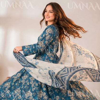 UA-197 Printed Poly Lawn frock 3 Pc Collection Ready to Wear Pakistani Asian clothes