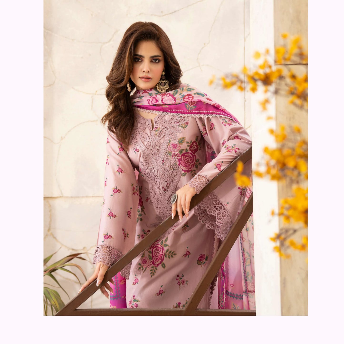KC-1569 "Tabeer" Embroidered Festive Cambric Cotton Collection by Karma Collection