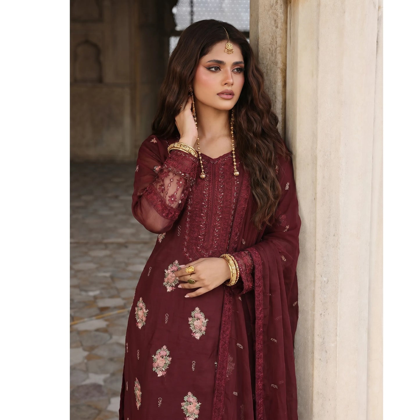 UA-201 Embroidered Cotton Festive Collection By Umnaa | Ready to Wear Pakistani Asian clothes