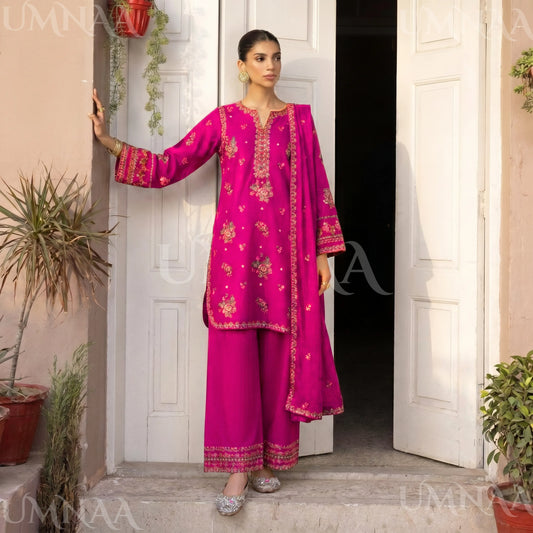 UA-194 Embroidered Cotton Farshi Shalwar Collection by Umnaa | Ready to Wear Pakistani Asian Clothing