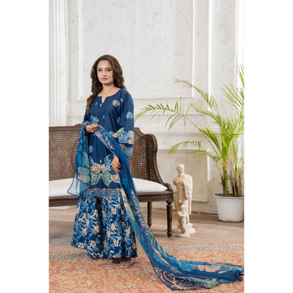 UMRZ-61 "Riwayat" by Rangz Embroidered Cotton with poly Lawn Sharara Festive collection| Ready to Wear Pakistani Asian clothes