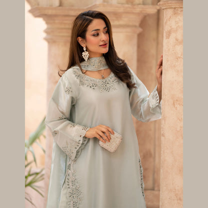 RA-36 Embroidered Sheesha Silk 3 Piece Suit | Premium Embroidered Silk Dress with Dupatta | Women's Party & Festive Wear