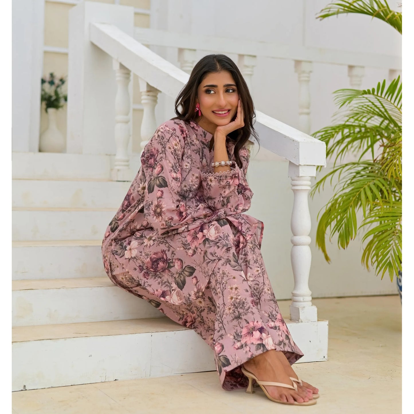 UA-248 Printed Lawn 2 Piece Co-Ord Set | Soft Breathable Summer Outfit | Casual Matching Shirt & Trouser Set by Umnaa