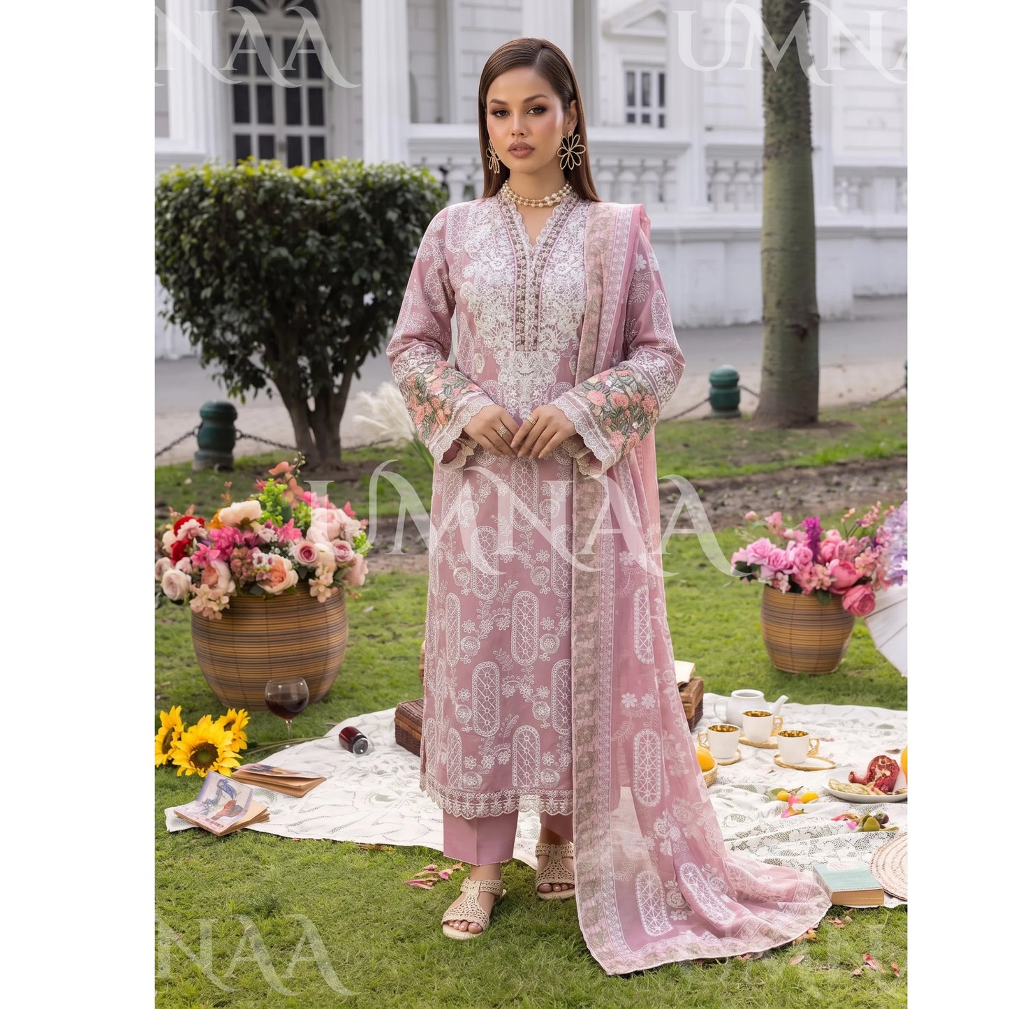 UA-250 Embroidered Cambric Cotton Collection by Umnaa