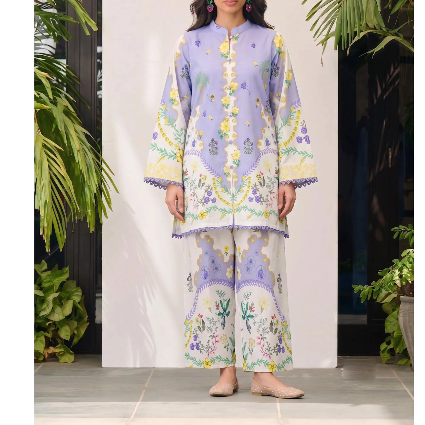 USN-28 Printed Lawn 2 Piece Co-Ord Set for Women | Soft Summer Casual Wear by Saphron