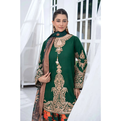 UTT-25 " Ethnic" Cambric Cotton 3 Pc Collection | Traditional Thread