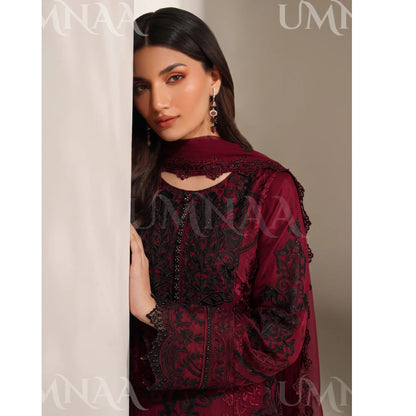UA-283 Embroidered Chiffon 3 Pc Collection | Umnaa