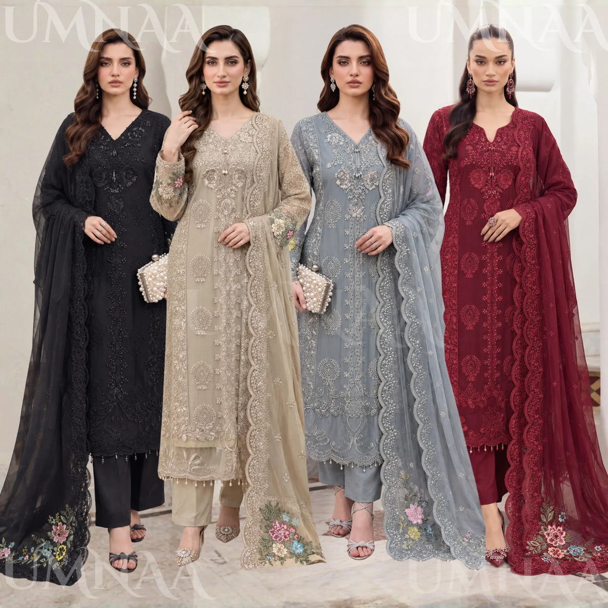 UA-299 Luxury Chiffom Collection 3 Pc | Umnaa