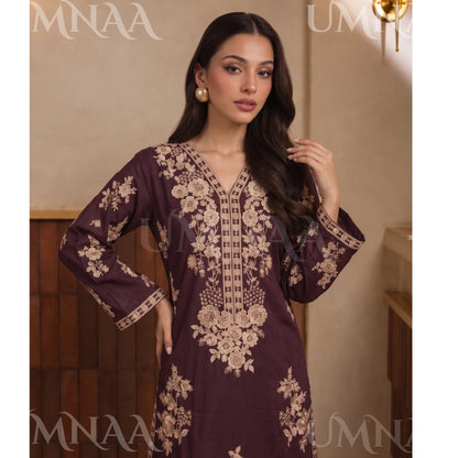 UA-317 Luxury Linen Kaftan Style 3 Pc | Umnaa