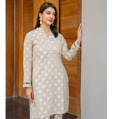 UA-86 2 Pc Jacquard Lawn Co-Ords Set | Ready to Wear | Umnaa