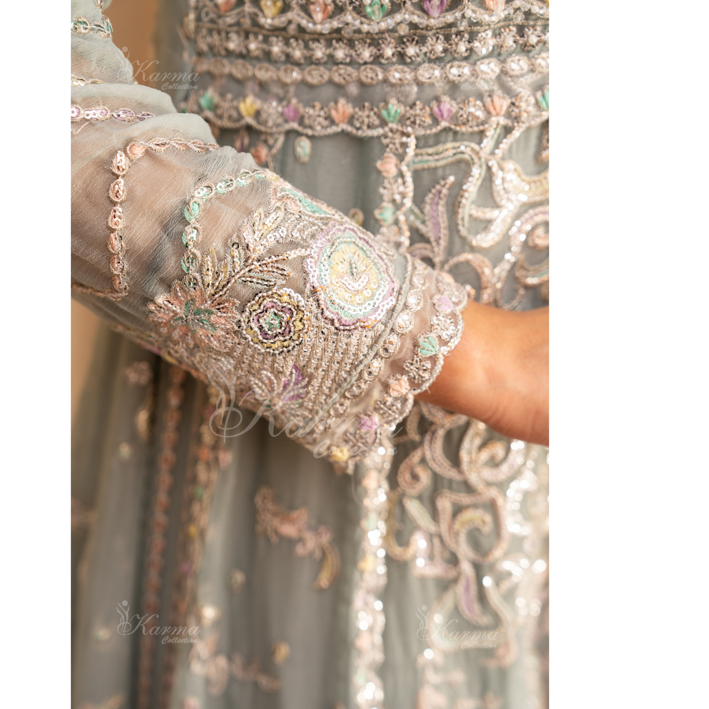 Luxury Embroidered Chiffon Party wear dress  | Wedding Collection | karma Collection | UMKC01201