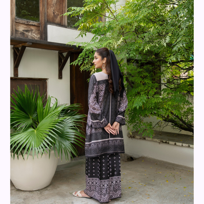 Sëleñe Raw Silk Printed Co-Ords Set by Karma Collection | Ready to Wear Modest fashion Asian