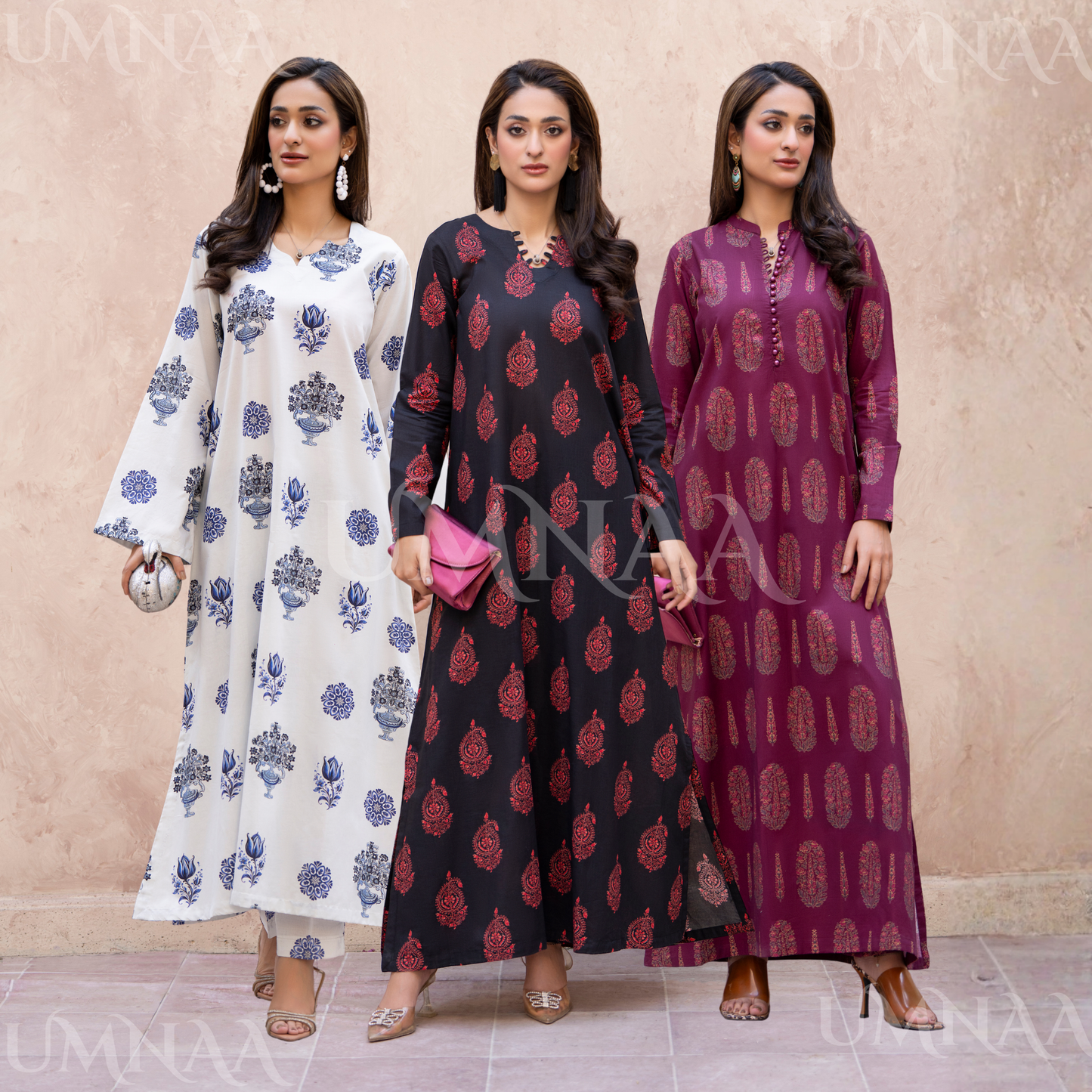 RA-33 Embroidered Lawn Long Kaftan Style 2 Piece Casual Summer Collection by Raniya.h