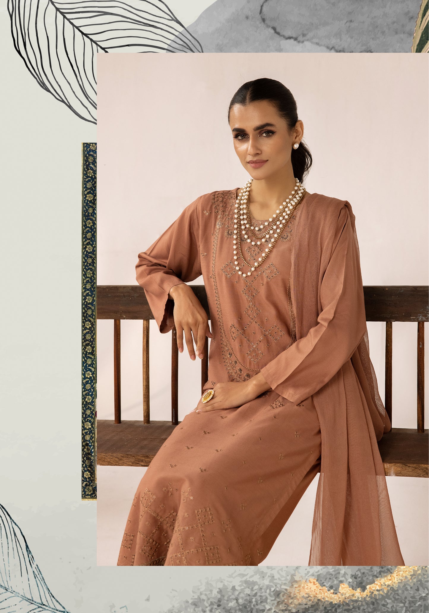 3 Piece Embroidered linen Collection By Simrans