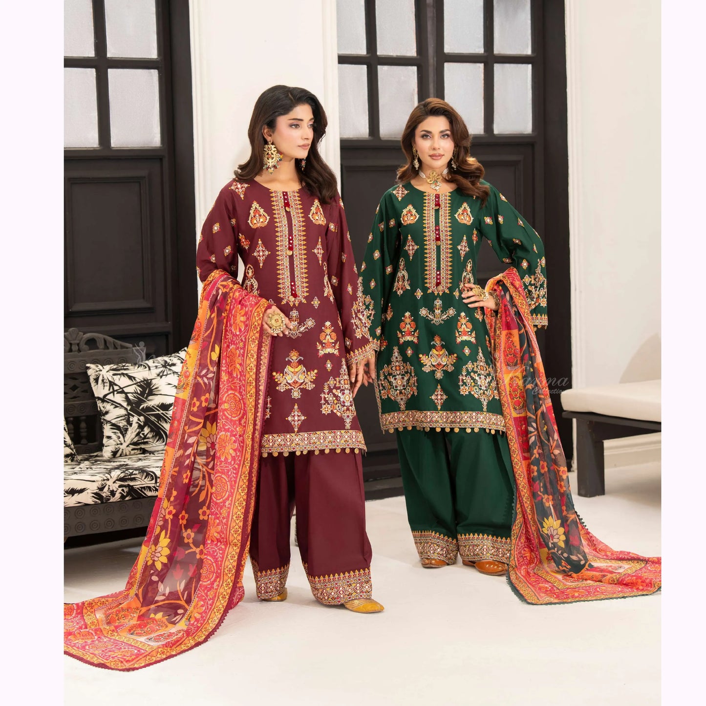 KC-1557 "Ferisha" Embroidered Festive Collection by Karma Collection