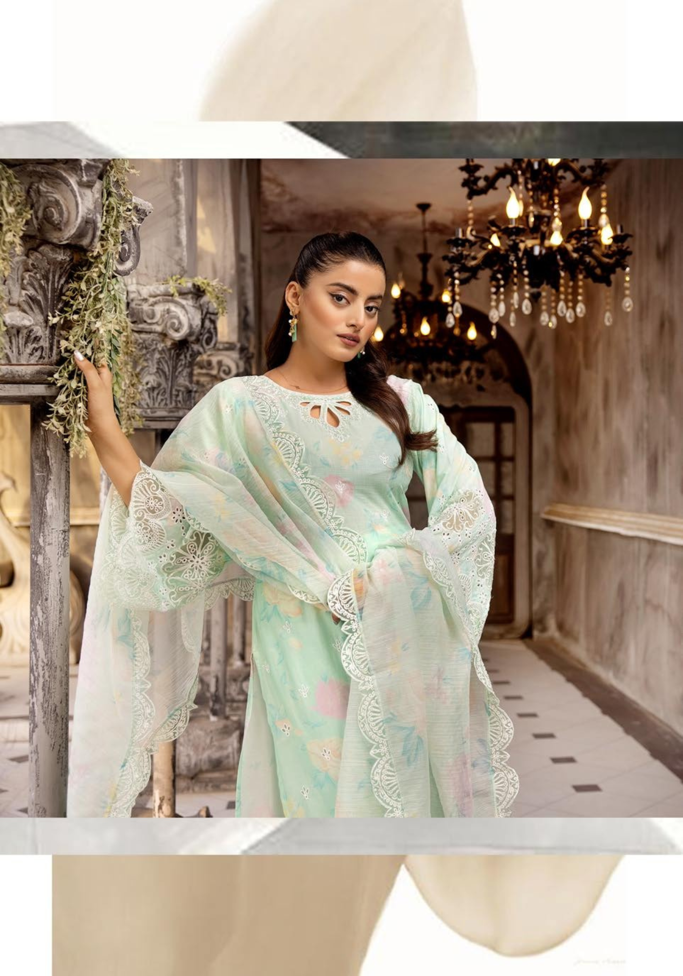 Sea Mist 3 Pc Chikankari Lawn Collection | SIMRANS