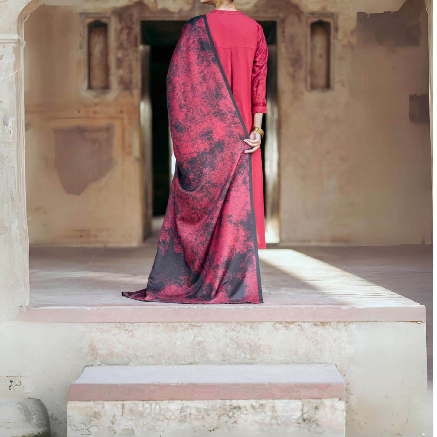 (Red) Embroidered Dhanak Collection Pc Ready to Wear by Casuallite