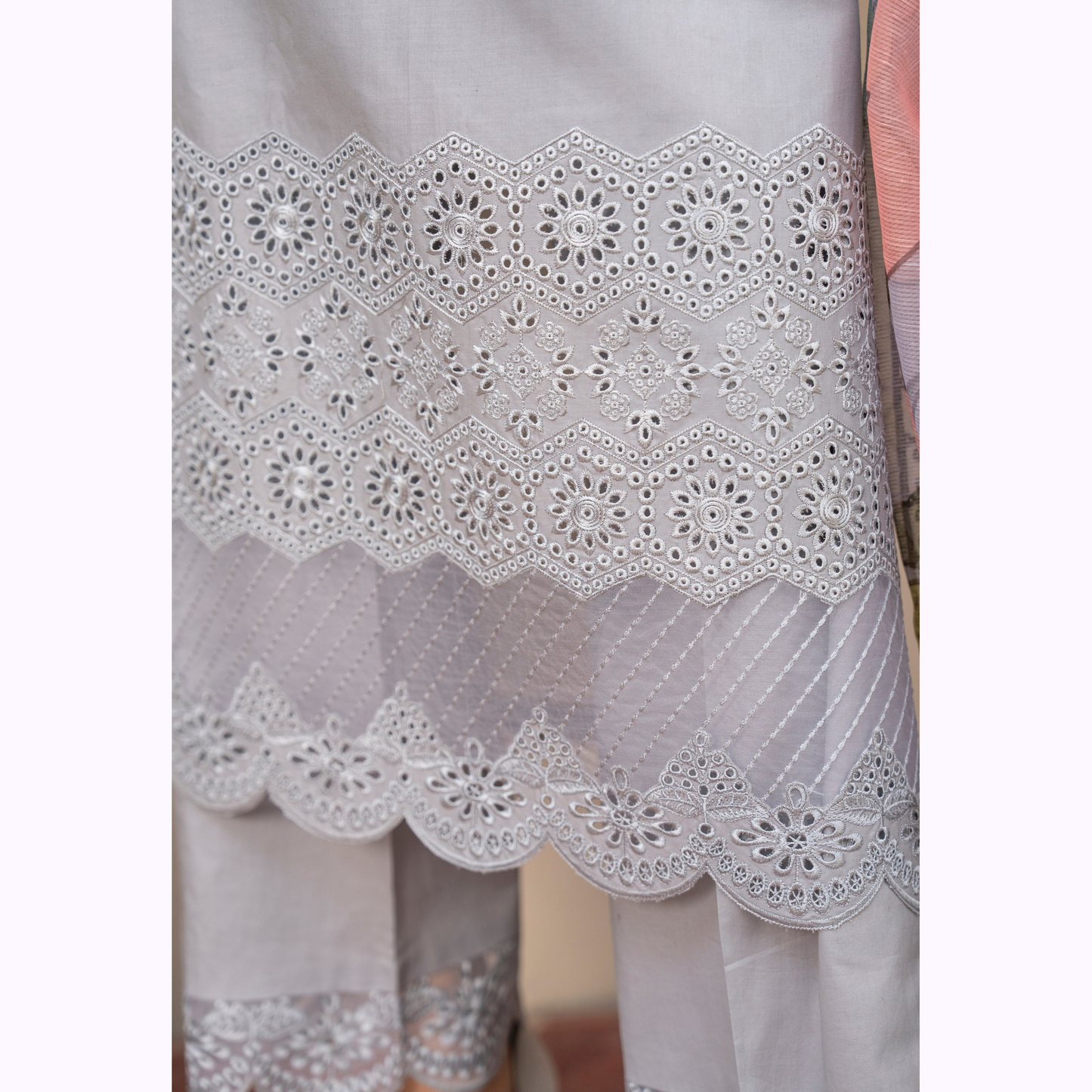 UKC-16 Embroidered Cambric Cotton Ready to Wear 3 Pc - Karma Collection