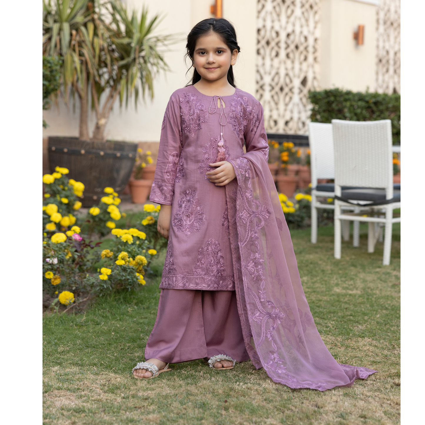 UMS-15 3 Pc Mother & Daughter Luxury Linen Eid Collection by Simrans