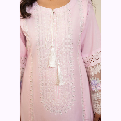 UKC-34 Embroidered Cambric Cotton Dress Ready to Wear 3 Pc - Karma Collection