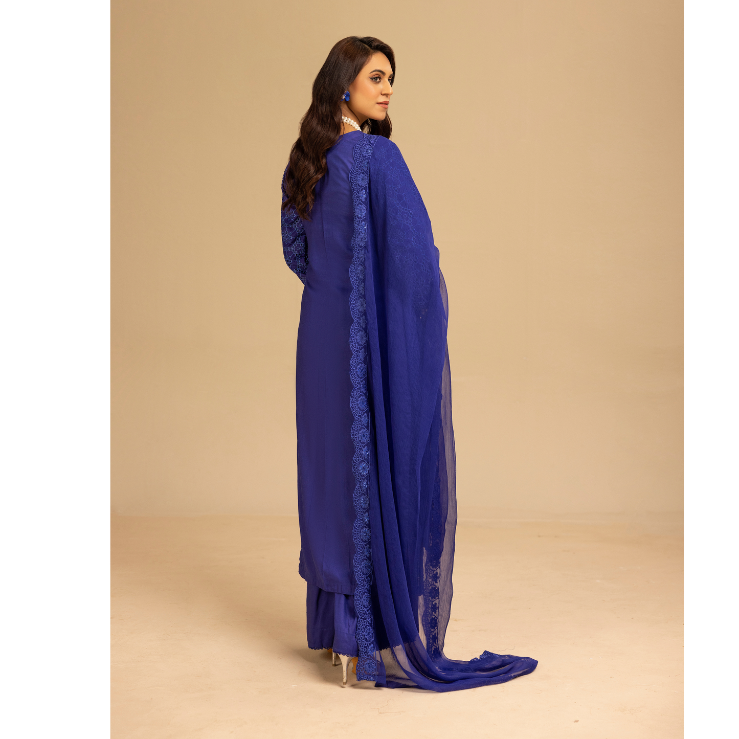 UMS-18 Embroidered Linen Chikenkari 3 Pc Pakistani Dress | Ready to wear | Simrans