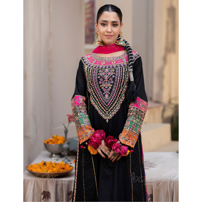 KC-1432 Embroidered Cambric Cotton Dress Ready to Wear 3 Pc - Karma Collection