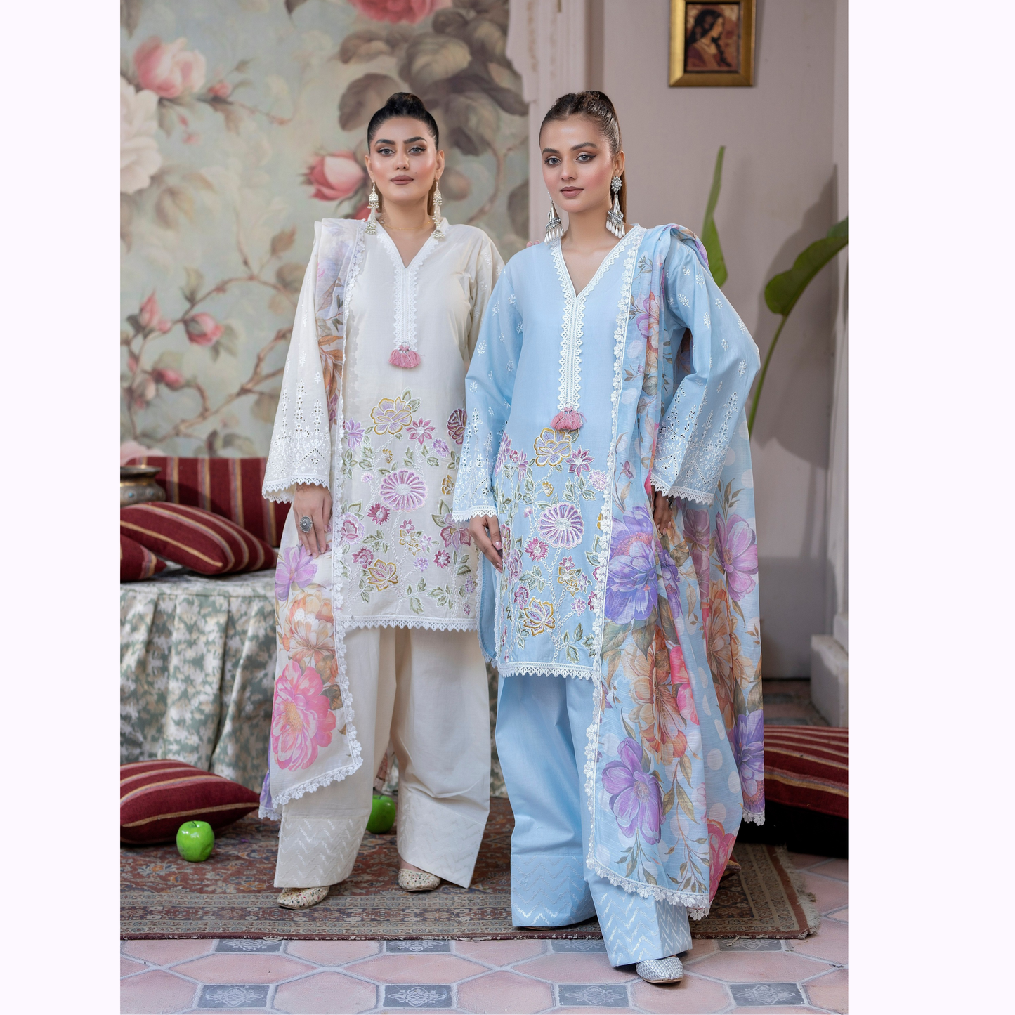 KC-1449 Trendy farshi Shalwar Embroidered Cotton Collection Ready to Wear 3 Pc - Karma Collection