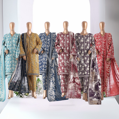 UBA-01 Printed Khaddar 3 Pc Winter Collection by Bin Saeed