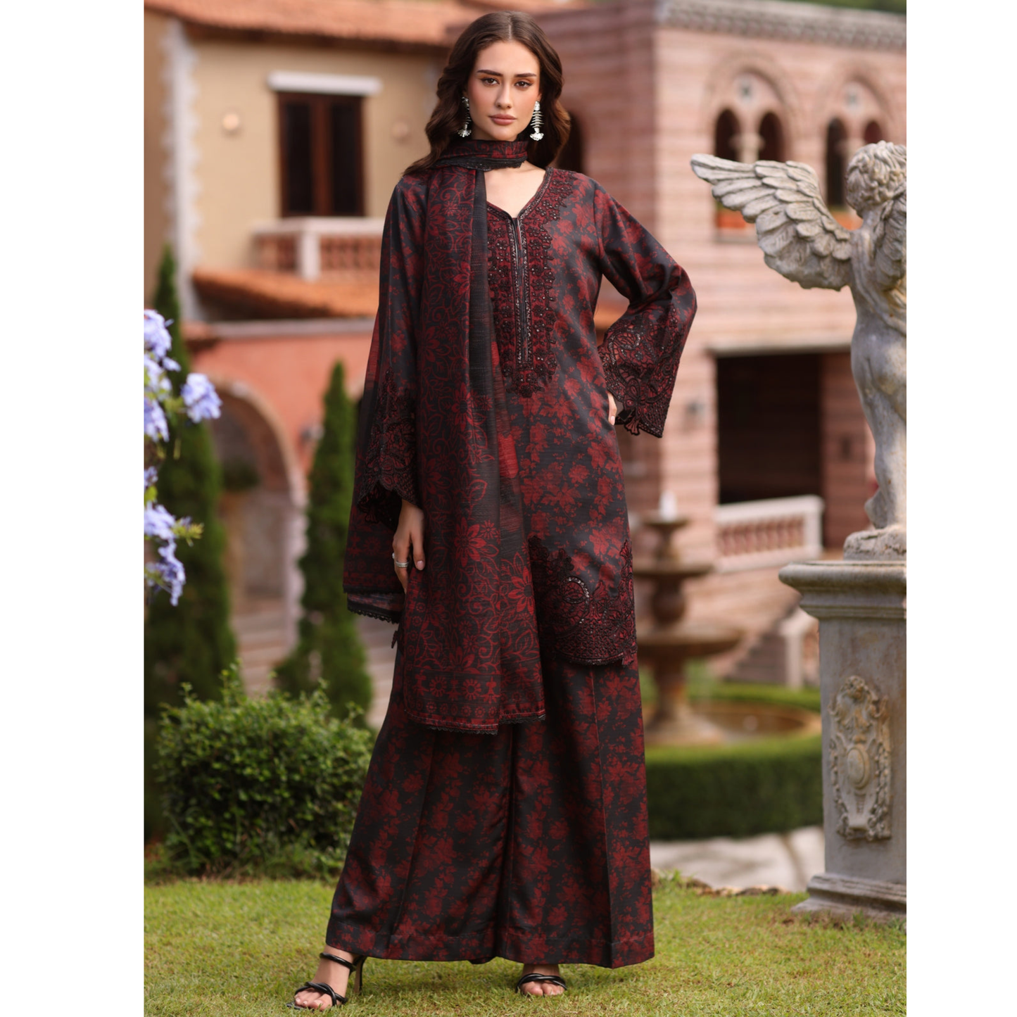 UA-138 Embroidered Printed khaddar Collection by Umnaa | Ready to Wear | Asian Clothes