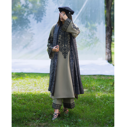 UCA-31 Embroidered Dhanak with Pashmina Shawl Winter Collection by Casuallite