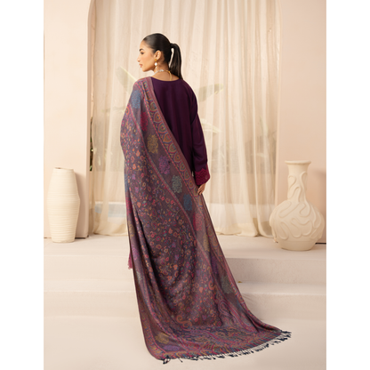 UA-140 Embroidered Dhanak Dress with Pashmina Shawl | Ready to Wear | Asian Clothes