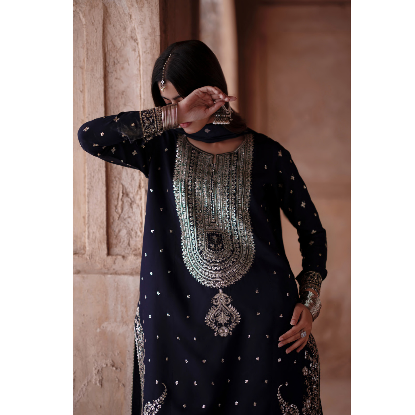 UCA-34 "ISHQIA" Festive Drop Embroidered Viscose Collection by Casuallite