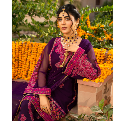 F-494 "Hayat" Embroidered Georgette Chiffon 3 Pc Collection