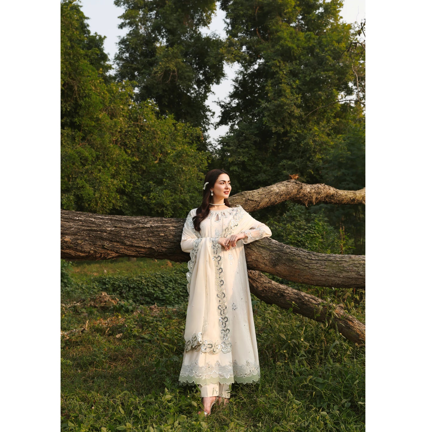 UMS-55 Janan Mother Daughter Chikenkari Jacquard Eid Edit by Simrans | Ready to Wear Asian Pakistani clothes