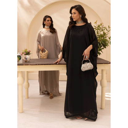 UMS-58 Jeem by Simrans Chiffon Kaftan Dress |Ready to Wear Modest Fashion Asian Clothes