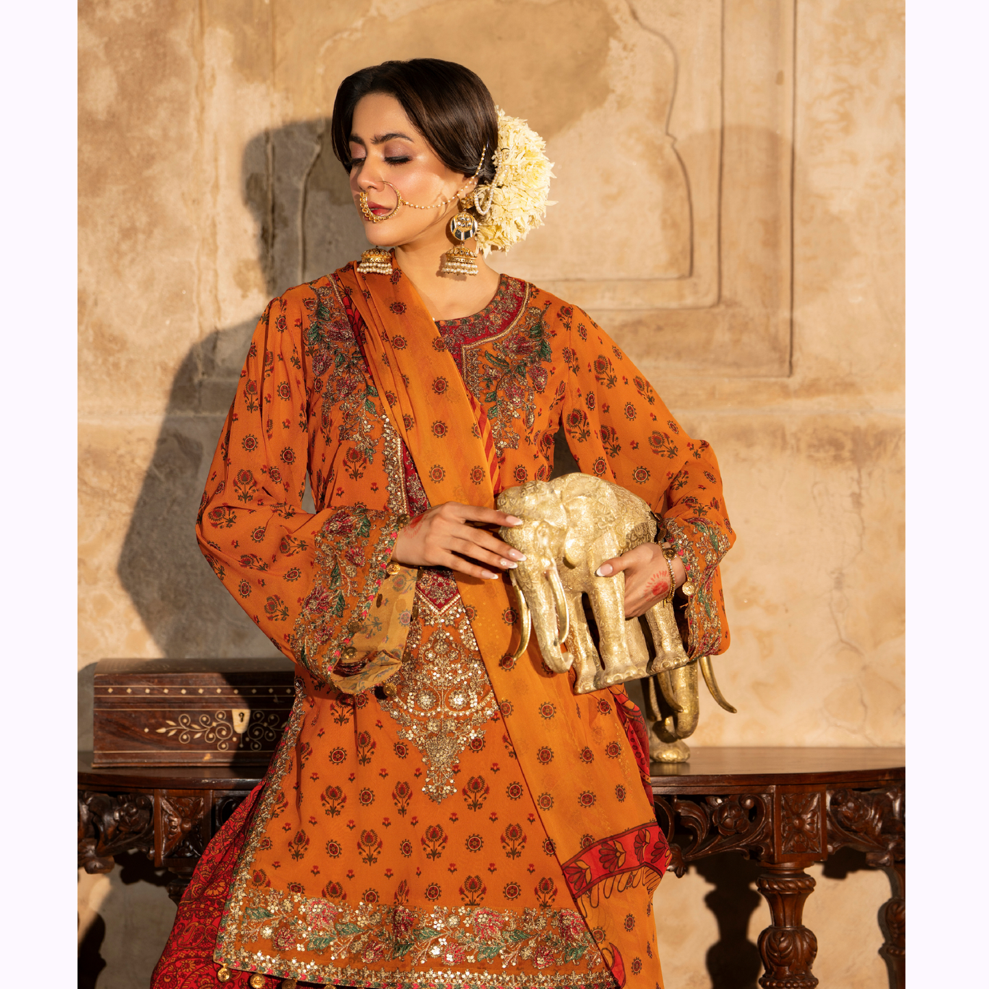"AURA" Embroidered Georgette Collection by Karma Collection