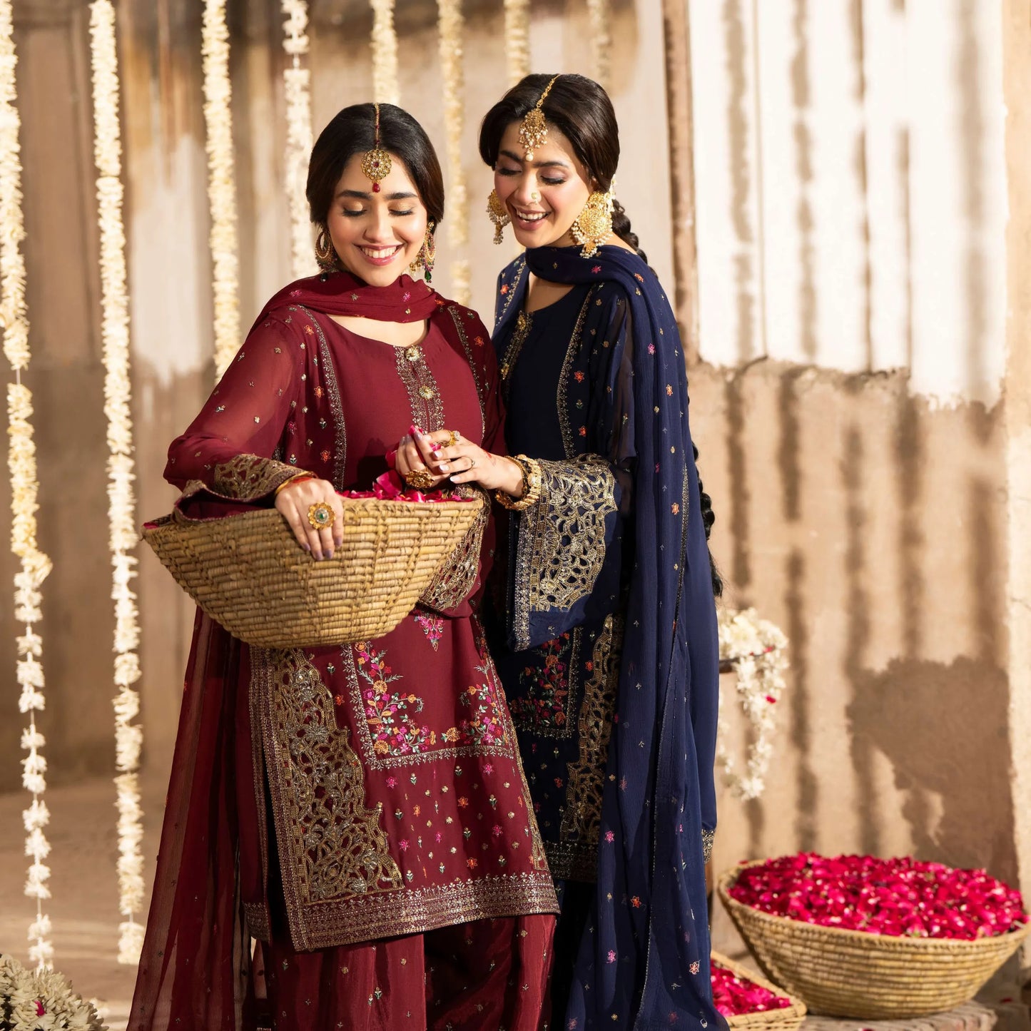 F-521 "Saj Dhaj" Embroidered Georgette Collection by Karma Collection