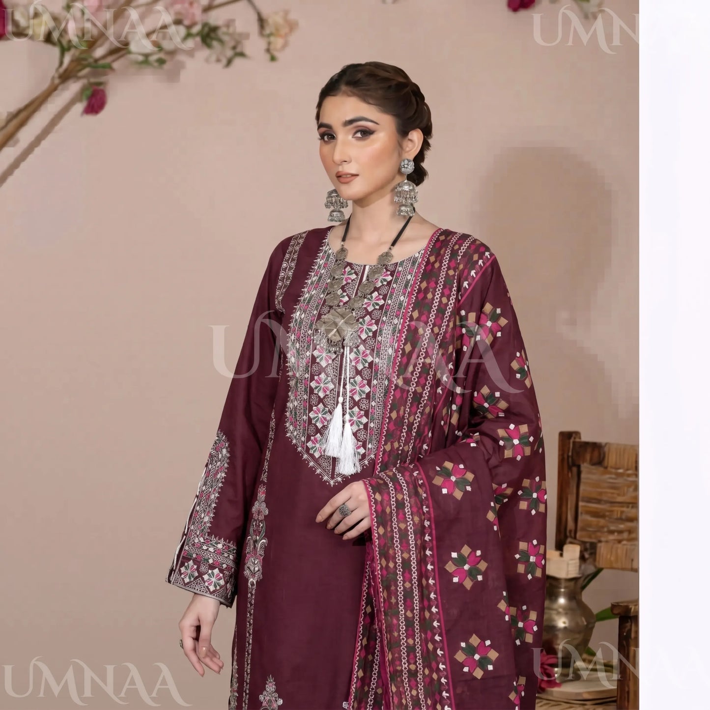UA-195 Embroidered Cotton Collection by Umnaa | Ready to Wear Pakistani Asian Clothing Regular price£44.99 GBP