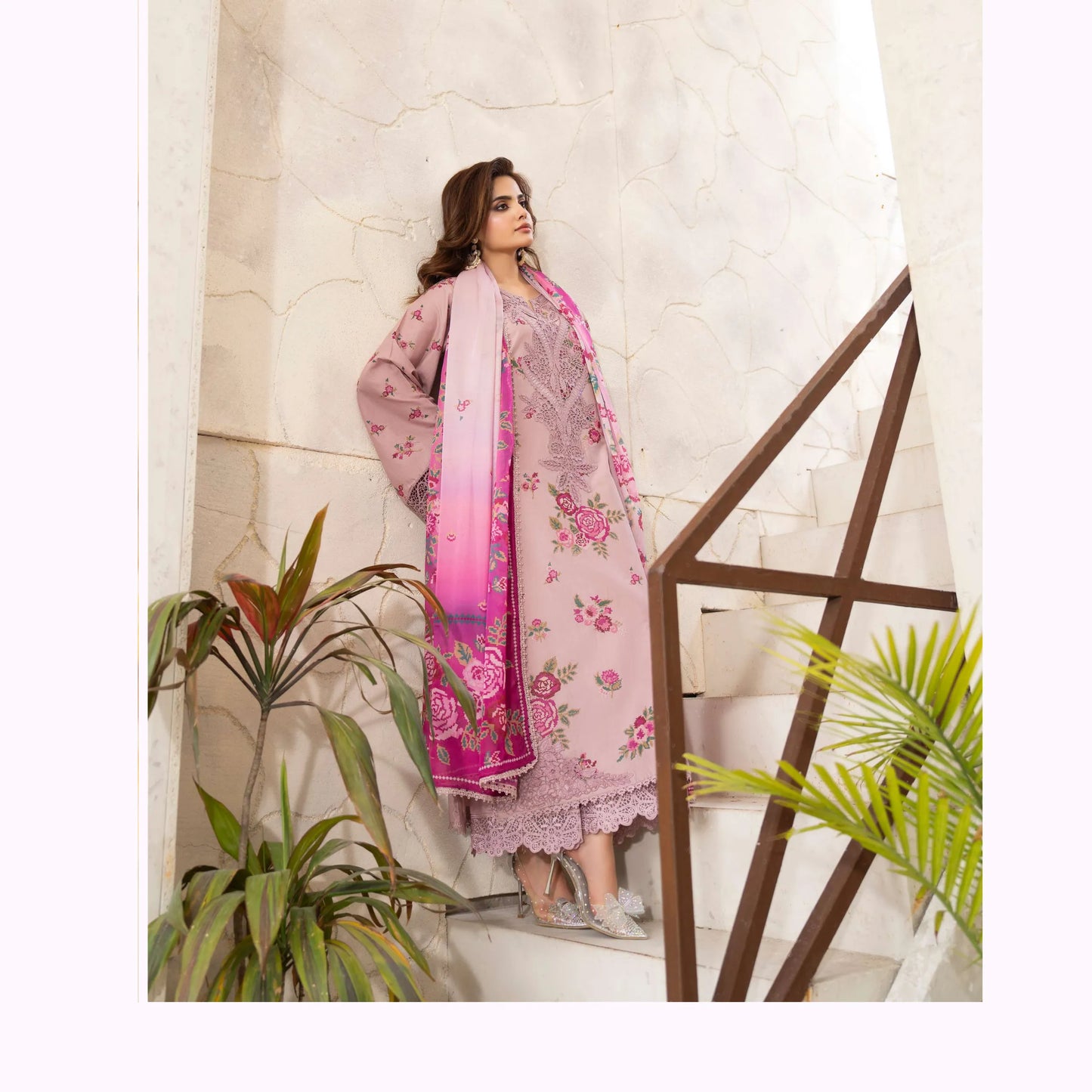 KC-1569 "Tabeer" Embroidered Festive Cambric Cotton Collection by Karma Collection
