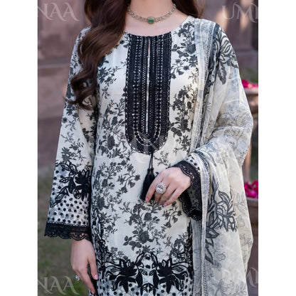 UA-212 Embroidered Printed Slub Poly Lawn Farshi Shalwar Collection by Umnaa | Ready to Wear Pakistani Asian Clothing
