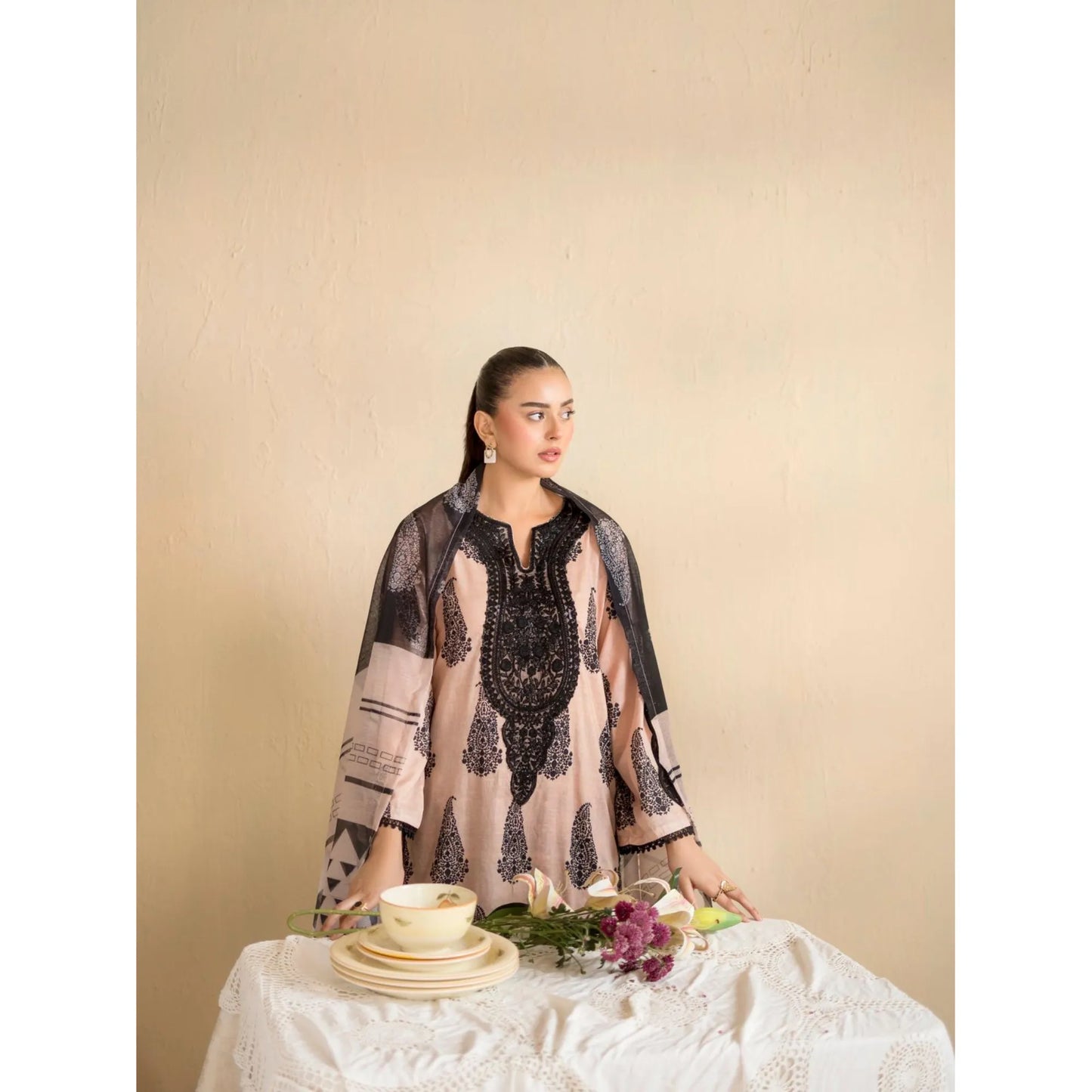 RA-37 Embroidered Printed Lawn Dress with Printed Cotton Silk Dupatta | Women's 3 Piece Summer Suit