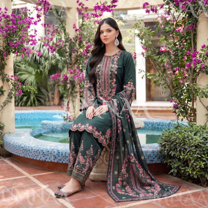 UA-335 Embroidered Viscose 3 Pc Collection Ready to Wear Pakistani Asian clothes by Umnaa