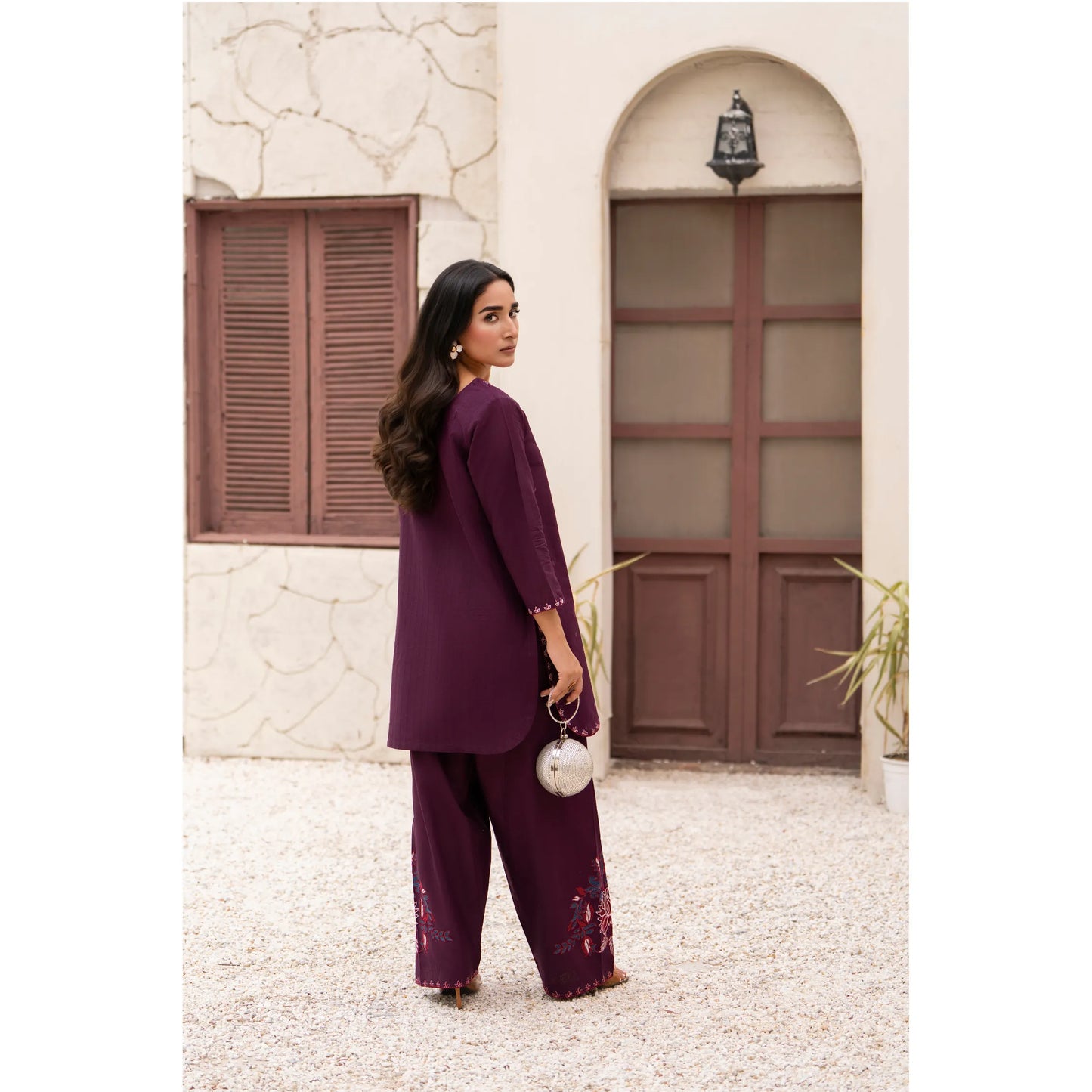 UA-257 Embroidered Cambric Cotton Co-Ord Set | Ready to Wear | Asian Clothes