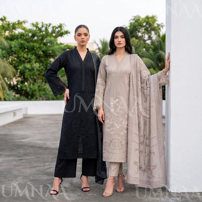 UA-272 Embroidered Cambric Cotton 3 Pc Collection | Umnaa