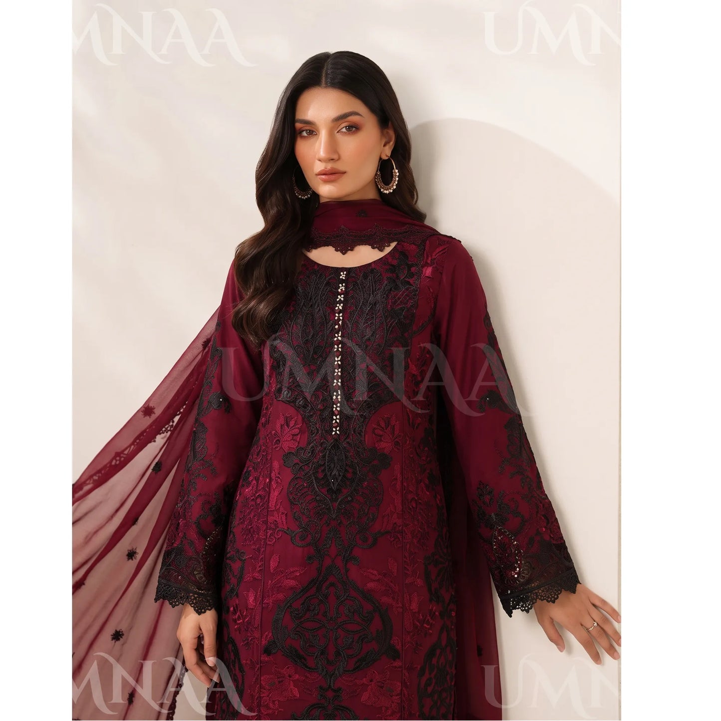 UA-283 Embroidered Chiffon 3 Pc Collection | Umnaa