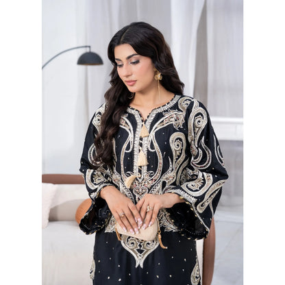 UA-286 Embroidered Viscose Silk Co-Ords Set | Umnaa