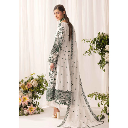 UMS-69 "Aaliya by" Simrans Embroidered Linen frock 3 Pc