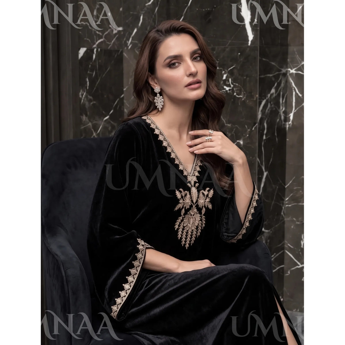 UA-304 Luxury Embroidered Kaftan 1 Pc | Umnaa