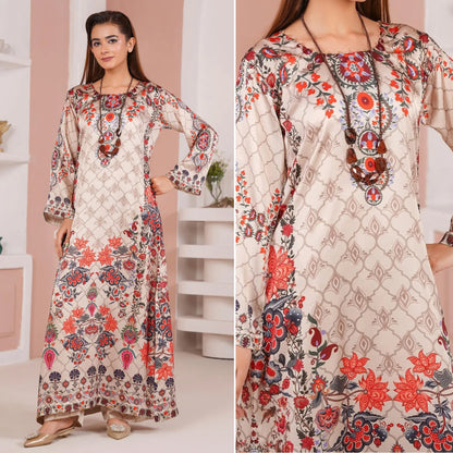 UA-312 Printed Shamooz Silk Printed Kaftan Style Co-Ord Set| Umnaa