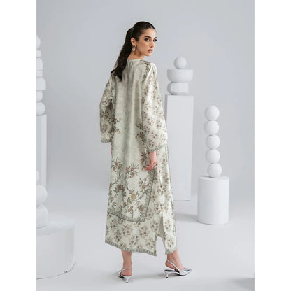 UAL-08 Printed Silk Kaftan with Trouser 2 Pc Set | Ally's